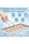 18-Compartment Stainless Steel Metal Ice Cube Tray with Lid - Professional Bar Accessory for Cocktails, Whiskey & Wine - 3
