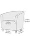 Light Grey Stretch Jacquard Bucket Chair Cover, Soft Elastic Club Armchair Slipcover Protective Furniture Shield - 5