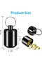 6 pieces Pill box with Keyring Medicine container Medication storage for Keychain Waterproof Aluminum 3.4*2.7 cm black - 2