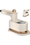 Mini Portable Travel Steam Iron, 30s Fast Heat-Up, Multi-Angle Swivel Handle, Flat & Hanging Garment Steamer (Beige)