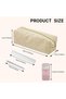 2-Pack Ribbed Cloth Pencil Cases Stationery Cosmetic Bag Beige Pink Girl - 4