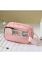 Transparent waterproof travel toiletries bag, business vacation bathroom bag, pink - 4