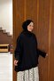 Black Asymmetrical Bat Sleeve Clara Blouse - 3
