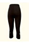 Black Capri Leggings With Laser-Cut Detail - 4