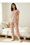 Multi Coloured Abstract Print Nightwear Shirt With Matching Pants - 3