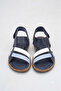 Navy Blue Children's Sandals Summer Anatomical Faux Leather Comfortable Daily Wear - 2