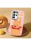 Samsung Galaxy S22 Ultra Compatible Case Camera Protector Pink Silicone Couple Phone Case with Bear Pattern - 2