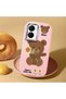 Vivo Y02S Compatible Case Camera Protective Pink Silicone Couple Phone Case Bear Patterned - 2
