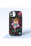 iPhone 12 Compatible Case with Camera Protector Black Silicone Couple Phone Case with Heart Pattern