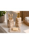 Marble Patterned Brown Concrete 4-Piece Bathroom Wc Set Liquid Soap Dispenser Presentation Tray Toothbrush Holder Decorative Accessories - 2