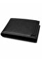 Genuine Leather Horizontal Black Men's Wallet with Gift Box Mcz3003B - 3