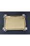 Figured, Metal Handle, Stainless Steel Rectangular Tray Luxury Presentation Tray North Gold-Silver - 5
