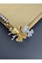 Figured, Metal-Handled, Stainless Steel Rectangular Tray Luxury Presentation Tray Light Gold-Silver - 3