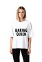 Women's Oversize Printed T-Shirt with the Text "Baked Dominant Ladies" Comfortable Cut Casual Wear Modern Stylish