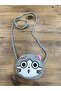 Girl's Plush Cat Figured Mini Shoulder Bag with Adjustable Strap Daily Crossbody Bag Gray - 2