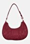 Women Brand Logo Shoulder Bag, Burgundy - 5