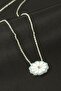 Nhr-Hlss Daisy Enamel Zircon Stone Necklace - (104934) Silver Color - 2