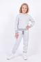 Girl's Plain Kangaroo Pocket Hooded Tracksuit Set - 2