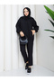 Rubber Detailed Front Patched Hijab Jacket Rc3137 - 5