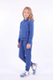 Girl's Plain Kangaroo Pocket Hooded Tracksuit Set - 4