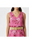 Botanical Print V-Neck Flowy Top & High-Waisted Shorts Set - 2
