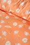 Orange Daisy Single Duvet Cover Set Cotton - 4