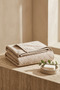 La Notte Flora King Velvet Shower Towel Light Beige 70X150 cm - 3