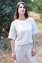 Handwoven Silk Linen Blouse - Natural Beige - 3
