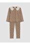 Lcw Baby Brown Floral Baby Girl Suit with Collar - 3