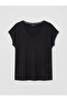 Two Mt Shop Quality Lcw Dream Black Plain Short Sleeve Women's Pajama Set - 6