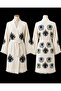 Women's 100% Cotton Muslin Eyelet Patterned Bathrobe – Belted Standard Size Beach Robe, Kimono, and Spa Robe