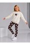 Girls' Fall Cotton Heart Pattern Sweatshirt and Leggings Set 3-10 Years - 5