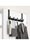 Sturdy door hook, 5 hooks, black - 3