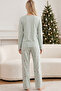Green Patterned Christmas-Themed Cotton Lycra Knitted Pajama Set26241180 - 3