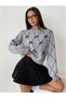 Ribbon Embroidered Crew Neck Women's Knitwear Sweater - 5