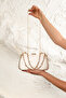 Nude Satin Women's Evening Dress Wedding Bag - 4