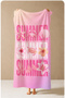Pop Art Pink Summer Typographic Patterned 70X150 Beach Towel - Digital Printed Bath Towel - 5
