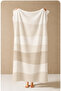 Modern Beige White Wavy Organic Abstract Patterned 70X150 Beach Towel - Digital Printed Bath Towel - 2