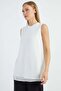 Crew Neck Front Chiffon Sleeveless Tunic - 2