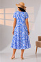 Summer Plus Size Viscose V-Neck Short Sleeve Dress 2688 - 2