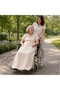 Buldan Linen Knee Cover for Wheelchair with Pockets – Natural with Kangaroo Pocket - 2