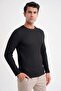 Slim Fit Stretchy Cotton Textured Fabric Long Sleeve Black T-Shirt Ts 934 - 5