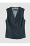 Trendlucky Double-Breasted Collar Women's Jean Vest with a Difference - 5