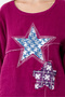 Cherry Italian 100% Linen Star and Flower Pattern Patched Foldable Sleeve Oversize Linen Blouse 38 - 44 Size - 4