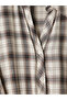 Lcw Studio Ecru Plaid Shirt Dress with Belted Waist - 6