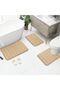 Beige Memory Foam Bathroom Rug Set 3 Piece, Non Slip Extra Soft Absorbent Bath Mats, Machine - 2