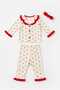 Bandana Long Sleeve Shirt Collar Girls' Pajama Set