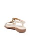 Women's White Padded Sole Gold Detailed Ankle Strap Stylish Sandals B106 Z - 4