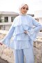 Baby Blue Layered Tunic and Pants Set - 2
