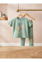 Smile Written Capri Leggings with Smiling Face Pattern Summer Girls' Set - 2